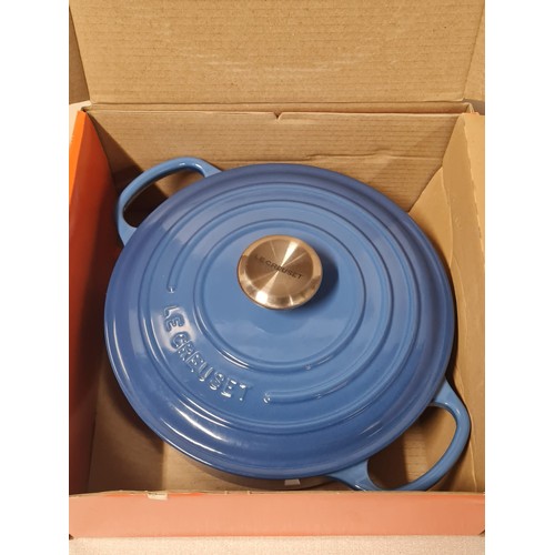 9 - New boxed Le Cruset Risotto pot in Marseille blue