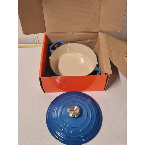 9 - New boxed Le Cruset Risotto pot in Marseille blue