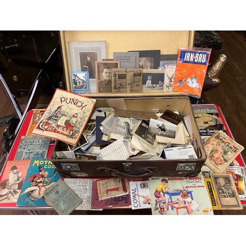 70 - Suitcase of antique booklets, postcards, photographs and letters etc.