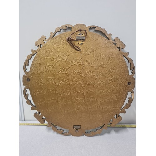 220 - Vintage Atsonea Round Wood Bevelled Gilt Wall Mirror.
51cm