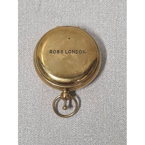 244 - Ross London brass pocket compass.