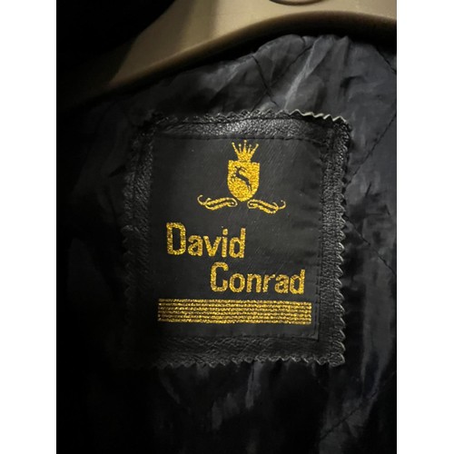 107 - David Conrad leather biker jacket.