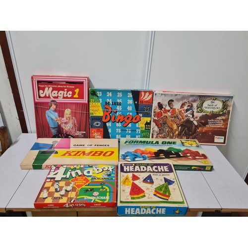 68 - Selection of vintage games to include The Battle of Waterloo and Game of Headache etc.