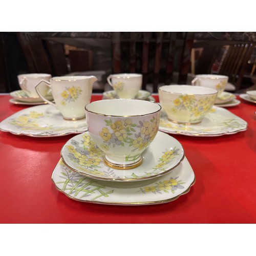 172 - Antique 40 piece Wellington china tea set.