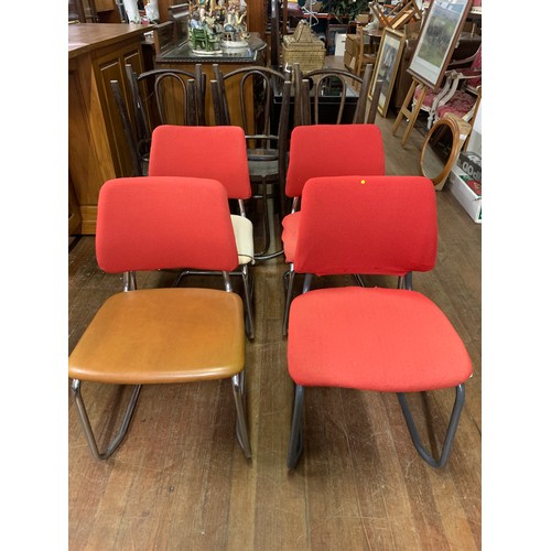 233 - Set of 4 1970 Remploy metal framed stacking chairs. Stamped to base.