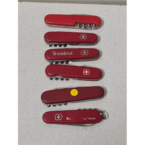 268 - 6 x Swiss made army knives.