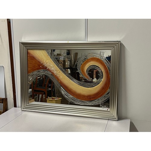 372 - Large abstract wall mirror. Signed Kerry
105cm x 75cm