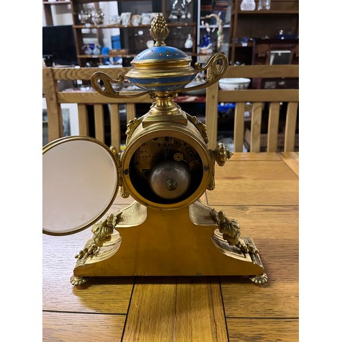 106 - Antique French Japy Freres Ormolu and Serves porcelain boudoir clock.
37cm x 30cm