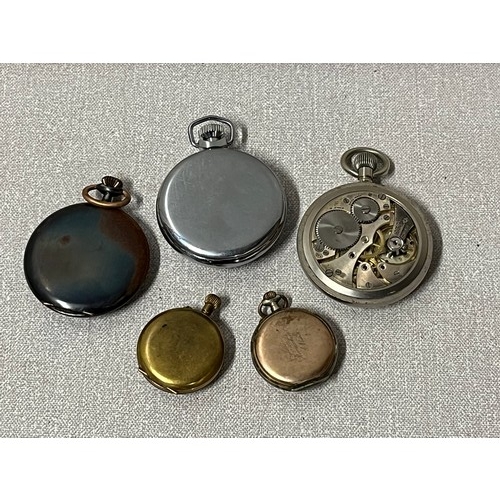 118 - 5 vintage pocket watches - spares or repairs.