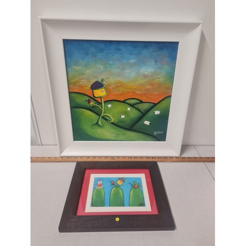 220 - Original framed oil painting by Scottish Artist Susan Grasekamp Along with framed water colour by th... 