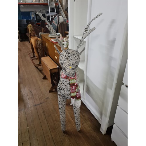 124 - Large rattan reindeer Christmas decoration.
124cm h