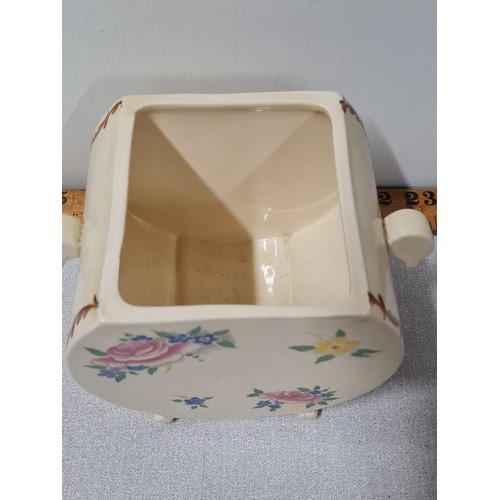 221 - 1930's Clarice Cliff Bonjour biscuit barrel 