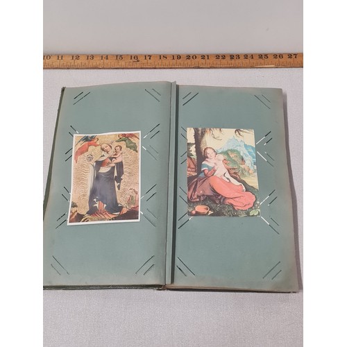 6 - Leather bound Art Nouveau post card album and postcards - 1908