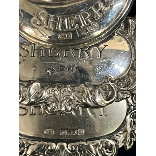 262 - 3 silver hallmarked sherry labels