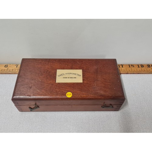 88 - Vintage Sikes' Hydrometer No. 17244 in original wooden box made in England.
20cm x 10cm