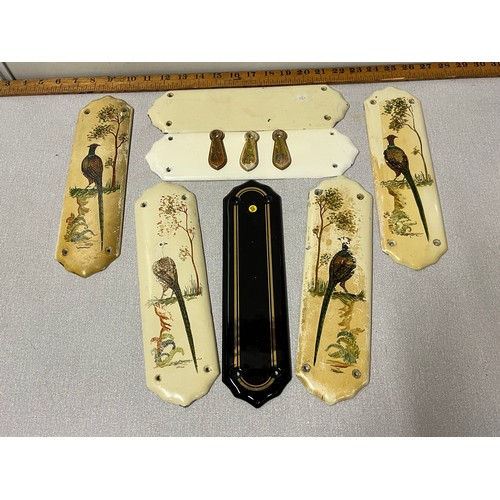 135 - Collection of antique Victorian hand painted finger plates.