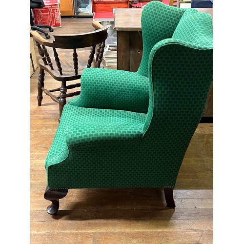 199 - Large late Victorian gull wing arm chair.