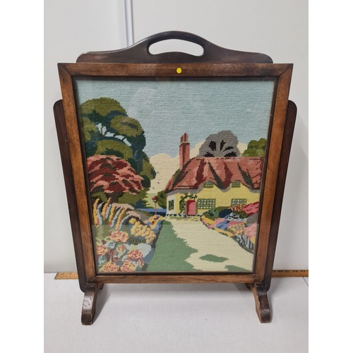 346 - embroidered fire screen