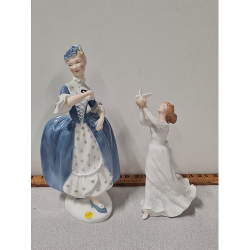 356 - 2 royal doulton figurines , masquerade & thinking of you