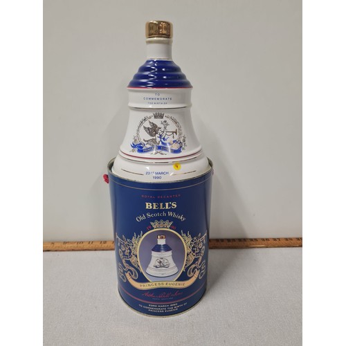 415 - Boxed bells whisky decanter - Princess Eugenie.