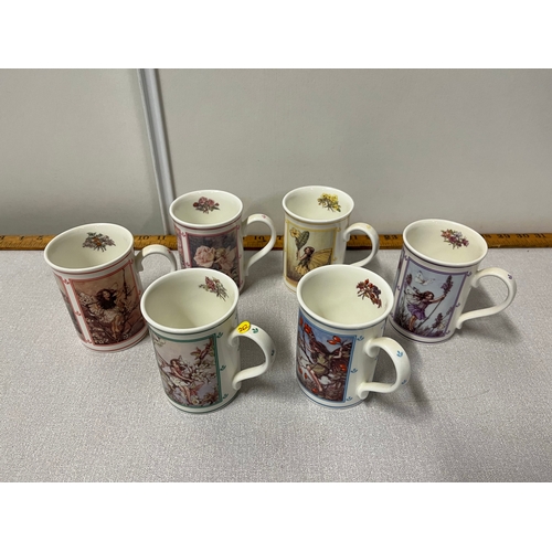 445 - 6 Danbury Mint, The Flower Faries mugs, to include (blackberry Hawthorn rose Hip)