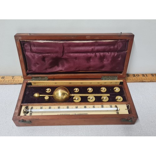 457 - Vintage Sikes' Hydrometer in original box by J. Casartelli & Son Manchester.