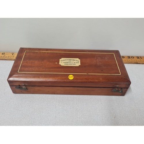 457 - Vintage Sikes' Hydrometer in original box by J. Casartelli & Son Manchester.