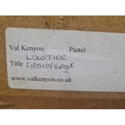 476 - Framed Val Kenyon pastels signed by artist- Dusk on the Firth of Forth & Low Tide Firth of Forth.