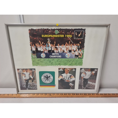 582 - Framed Germany Euro 96 picture with player signatures.