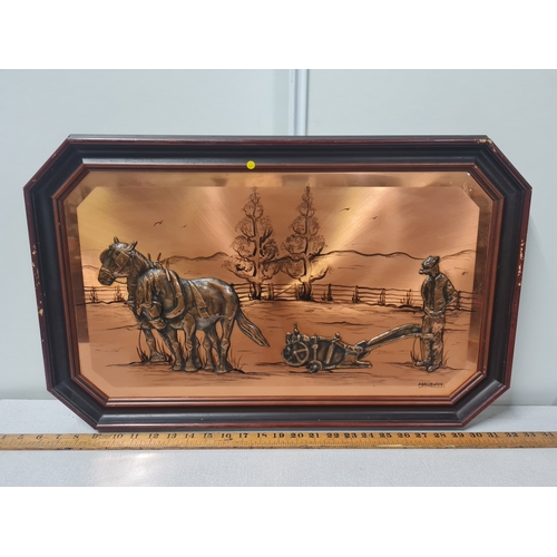 484 - Vintage 3d copper art signed Magowan.