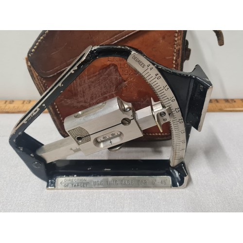 73 - Antique military E.R. Watts and Son of London Clinometer Mark VI with original leather case. Dated 1... 