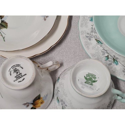 142 - 2 x vintage part tea sets - Tuscan and Staffordshire.