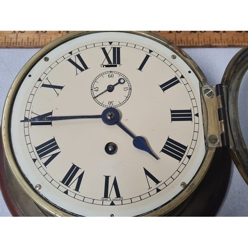 2 - Rare 19th Century marine brass ships clock made in England.