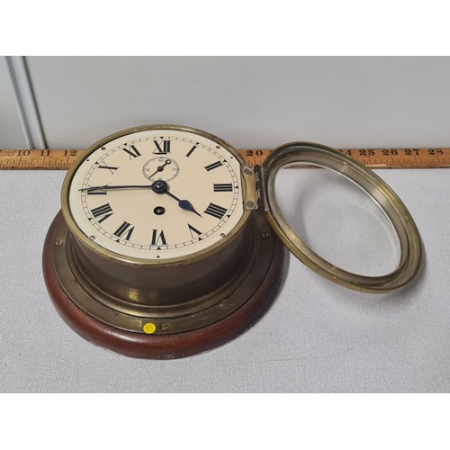 2 - Rare 19th Century marine brass ships clock made in England.