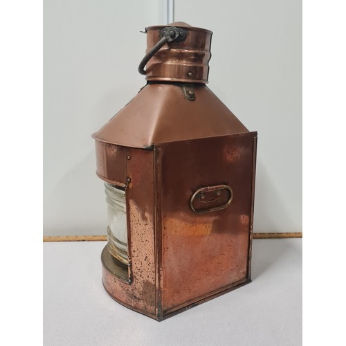 3 - Large Copper meteorite nautical ships port oil lantern. William McGeoch & co ltd makers Glasgow Birm... 