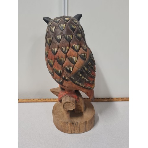 5 - Large carved wooden owl. 
42cm h