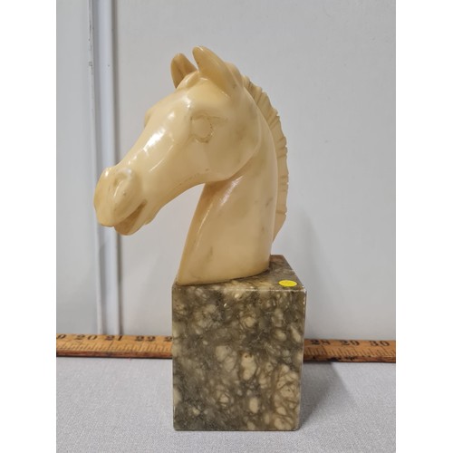 151 - Horse head on marble plinth.
22cm h