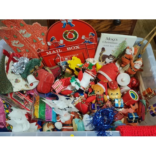 53 - Box of vintage Christmas decorations.