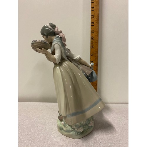 100 - Large Lladro figurine of girl and boy with fruit basket.
33cm h