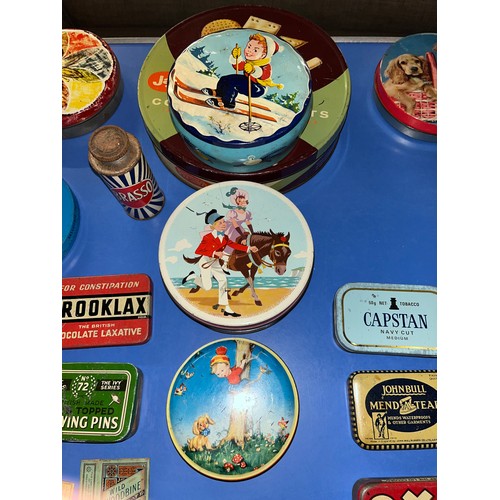 175 - Collection of vintage tins to include OXO and Cadburys etc.