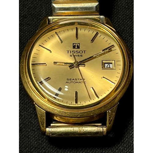 223 - Vintage gold coloured Tissot Seastar automatic wrist watch.