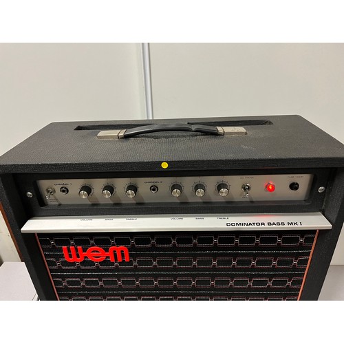 159 - 1970'S Wem Watkins Dominator Bass MK I valve guitar amplifier. working with cover.
60cm x 60cm x 25c... 