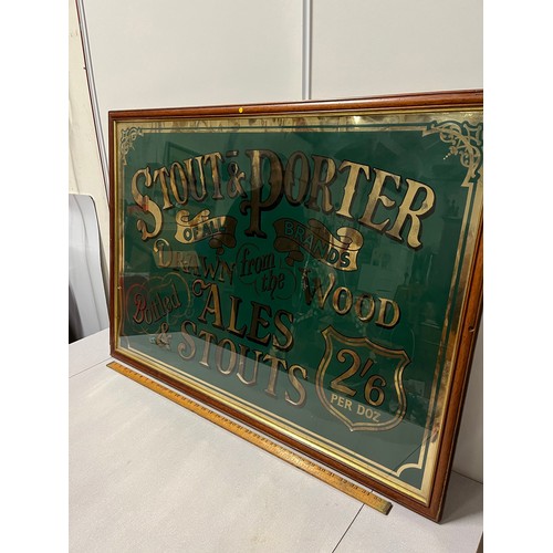 162 - Large framed Stout and Porter advertising .
105cm x 75cm