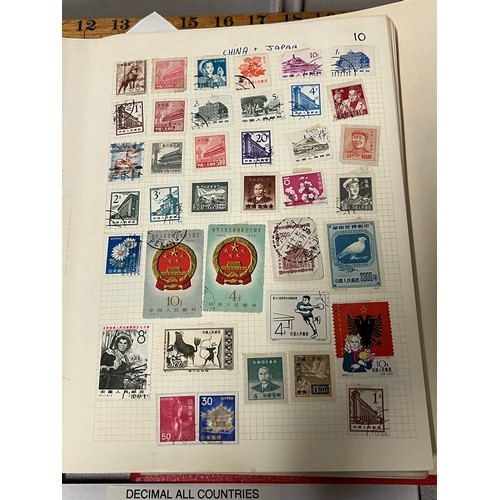 112 - collection of world stamps to include china & japan 
& reference materials