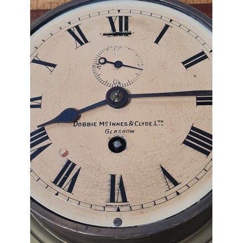 1 - Rare 19th Century Dobbie McInnes & Clyde Ltd Glasgow Bulkhead clock & Dobbie McInnes & clyde Ltd shi... 