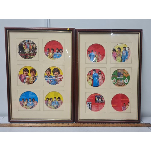 58 - 2 x The Beatles Sgt Peppers framed wall hangings.
40cm x 50cm