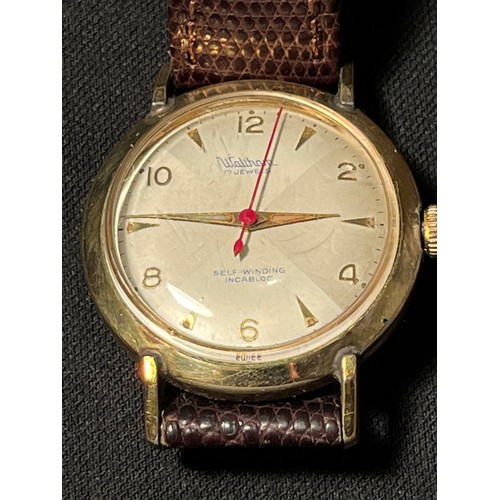 166 - vintage self winding waltham gents watch 
working