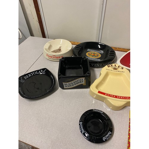 17 - 12 x vintage pub advertising ashtrays.