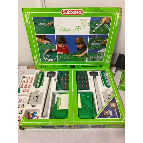 161 - Subbuteo set with floodlights, teams and scoreboard etc.