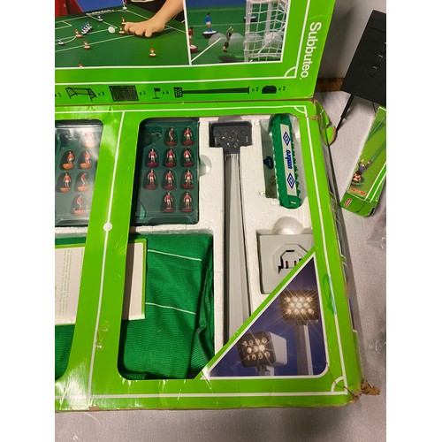 161 - Subbuteo set with floodlights, teams and scoreboard etc.